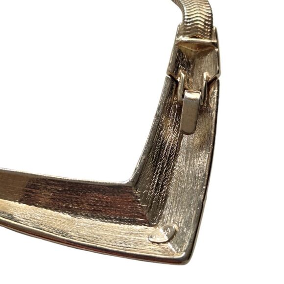 TRIFARI Black and Gold Geometric Choker Slinky Chain Bold Bib Collar - Picture 4 of 6